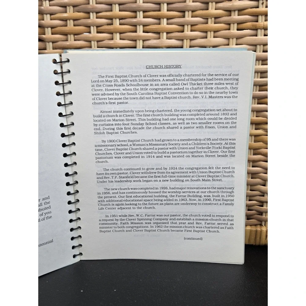 First Baptist Church Cookbook Cook Book Clover, South Carolina Recipe 1990
